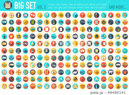 Vol 2. Flat big collection set icons. Vol 2. Flat big collection set icons. 49490141