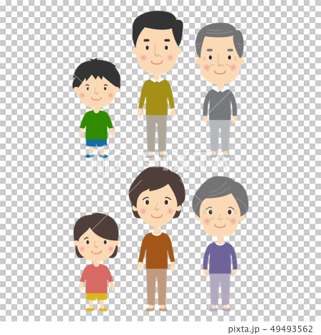 家族:三世代 親子 全身 家族:三世代 親子 全身 49493562