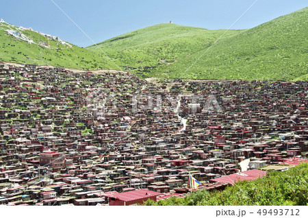 天空のチベット仏教都市　ラルン・ガル・ゴンパの僧坊 49493712