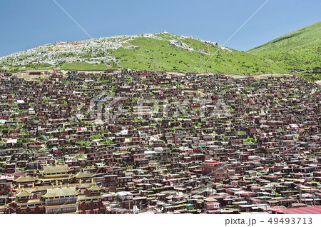 天空のチベット仏教都市　ラルン・ガル・ゴンパの僧院と僧坊 49493713