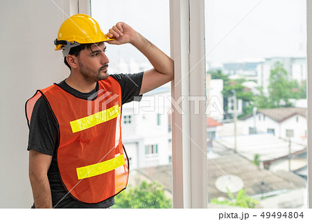 Construction engineer worker working in office. 49494804