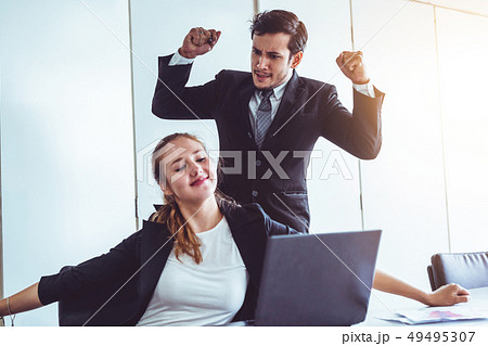 Boss feels angry and mad at bad employee. Boss feels angry and mad at bad employee. 49495307