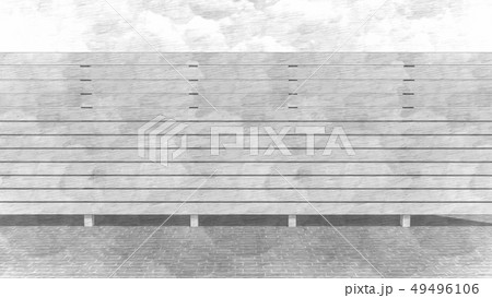 ガーデニング フェンス白 イラスト1 モノクロのイラスト素材