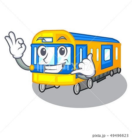 Call me miniature subway train cartoon above table Call me miniature subway train cartoon above table 49496623