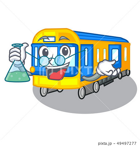 Professor subway train toys in shape mascotのイラスト素材
