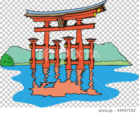 厳島神社のイラスト素材