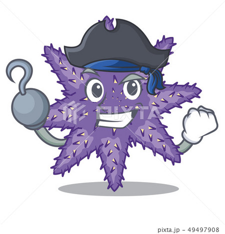 Pirate purple starfish isolated with the mascot Pirate purple starfish isolated with the mascot 49497908