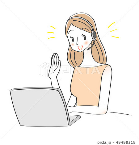 女性 パソコン 会話 イラスト 女性 パソコン 会話 イラスト 49498319