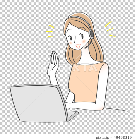 女性 パソコン 会話 イラスト 女性 パソコン 会話 イラスト 49498319