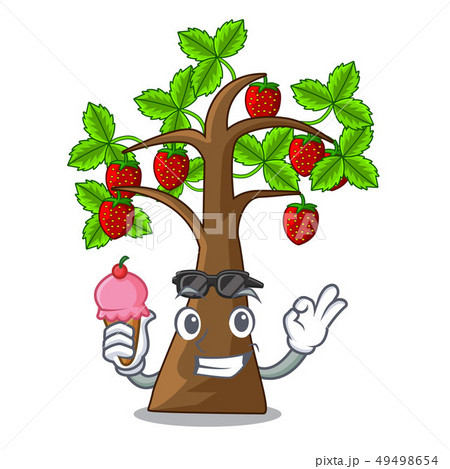 With ice cream strawberry tree in the mascot pots With ice cream strawberry tree in the mascot pots 49498654