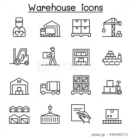 Warehouse, delivery, shipment, logistic icon set 49499273