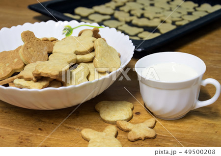 Breakfast for children. Cookies and Milk Breakfast for children. Cookies and Milk 49500208