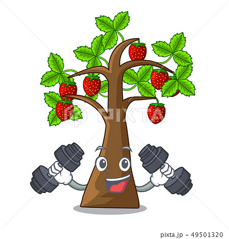 Fitness strawberry tree in the shape character Fitness strawberry tree in the shape character 49501320