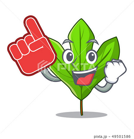 Foam finger sassafras leaf in the shape cartoon 49501586