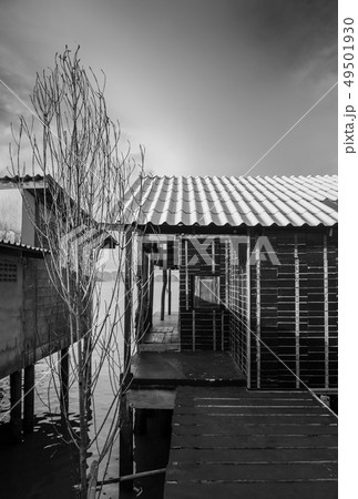 Old black wooden local ocean house in old town of Old black wooden local ocean house in old town of 49501930