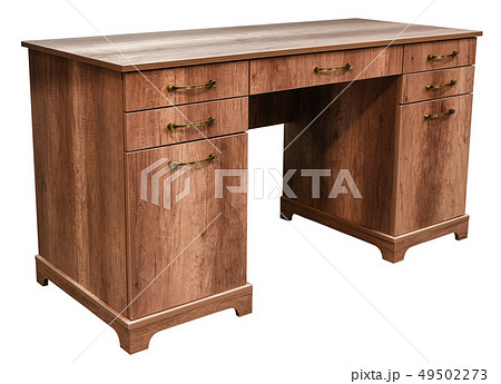 Cabinet furniture, writing desk on an isolated white background 49502273
