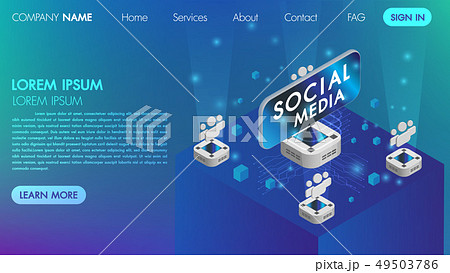 Virtual reality social media communication concept 49503786