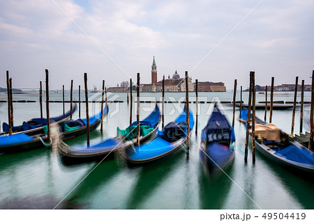 Gondolas moored in Piazza San Marco, Italy Gondolas moored in Piazza San Marco, Italy 49504419