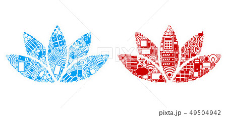 Lotus Flower Mosaic Icons for BigData 49504942