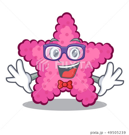 Geek pink starfish in the cartoon shape 49505239
