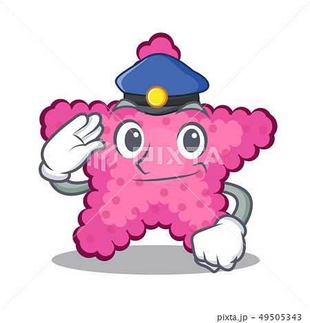 Police pink starfish isolated with the cartoon 49505343