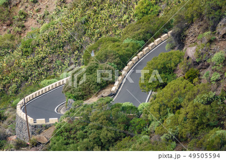 U-shape curved road near Masca in Tenerife island U-shape curved road near Masca in Tenerife island 49505594