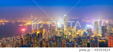 Panorama view over Hong kong downtown 49505824