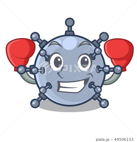 Boxing mine underwater isolated with the mascot 49506133