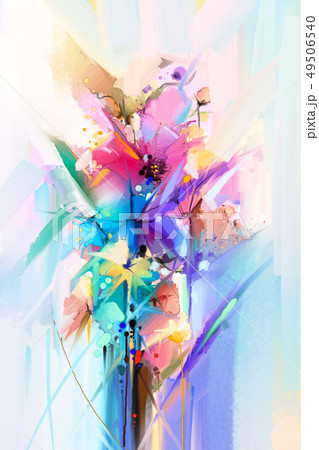 Oil, acrylic painting of spring flower. 49506540