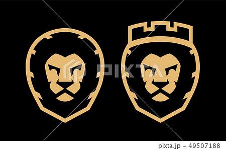 A Lion With A Crown And Without Two Options A のイラスト素材