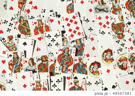 Four aces, various colorful playing cards Four aces, various colorful playing cards 49507381