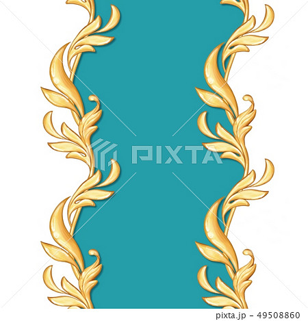 Golden baroque semless border 49508860