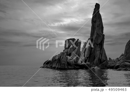 black and white photo of small rocks on the 49509463