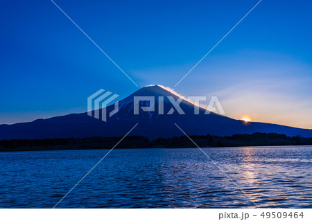 (静岡県)田貫湖・富士山の夜明け 花粉光環 (静岡県)田貫湖・富士山の夜明け 花粉光環 49509464