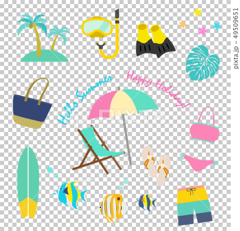 Summer vacation icon set 49509651