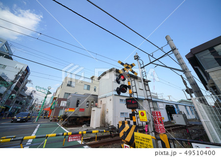 日本の東京都市景観 東急電鉄大井町線 等々力駅などを望む 49510400
