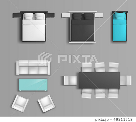 Bedroom and living room furniture vector set Bedroom and living room furniture vector set 49511518