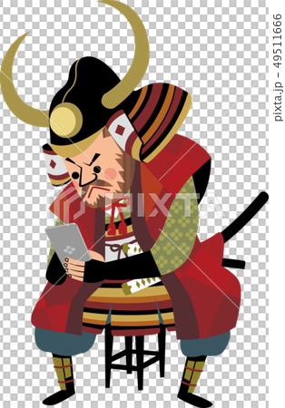 Warlords watching a smartphone Warlords watching a smartphone 49511666