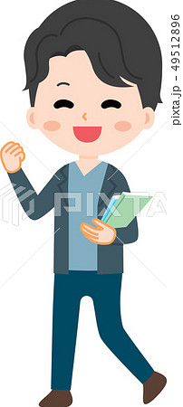 勉強する大学生のイラスト素材