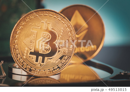 golden bitcoin on dismantle hard disk 49513015