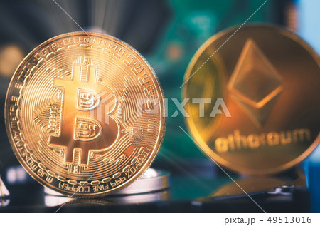 golden bitcoin on dismantle hard disk 49513016