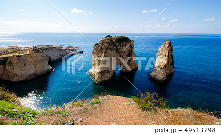 Pigeon Rocks in Beirut, Lebanon 49513798