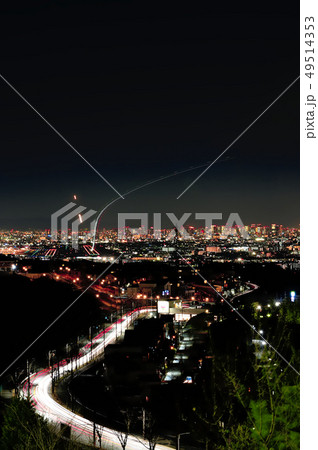 阪急山手台北公園からの夜景:飛行跡 阪急山手台北公園からの夜景:飛行跡 49514353