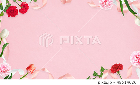 背景 カーネーション 母の日 ピンク フレームのイラスト素材 49514626 Pixta