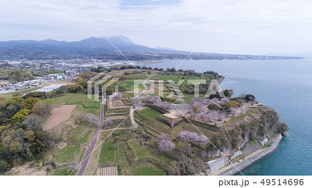 原城跡 空撮 春の桜 原城跡 空撮 春の桜 49514696