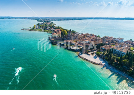 Aerial view on Sirmione city Aerial view on Sirmione city 49515759