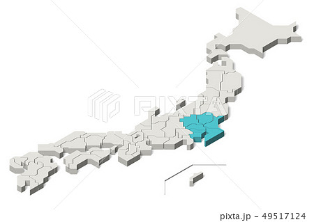 日本地図 関東地方 アイソメトリック Set 1 のイラスト素材