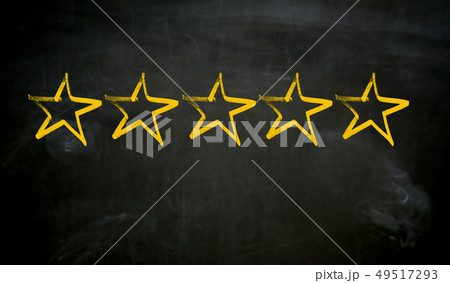 Five stars painted on blackboard concept 49517293