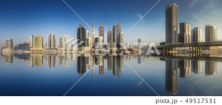 Cityscape of Dubai and panoramic view of Business bay, UAE Cityscape of Dubai and panoramic view of Business bay, UAE 49517531