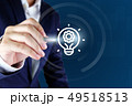 Businessman pointing a bulb icon. 49518513